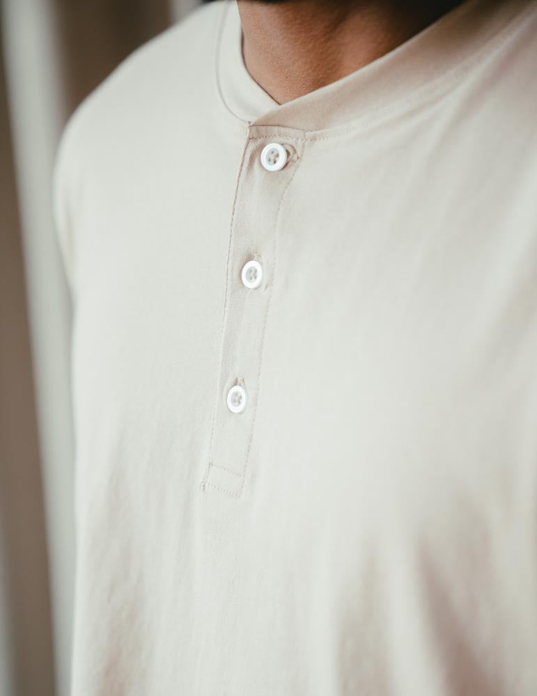 Mens Henley - Light Brown
