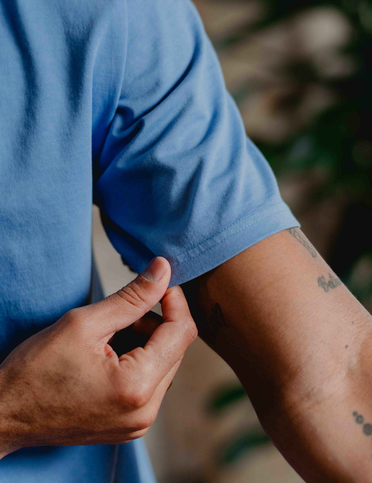 Fresh Vintage Heavyweight Washed Tee - Light Blue