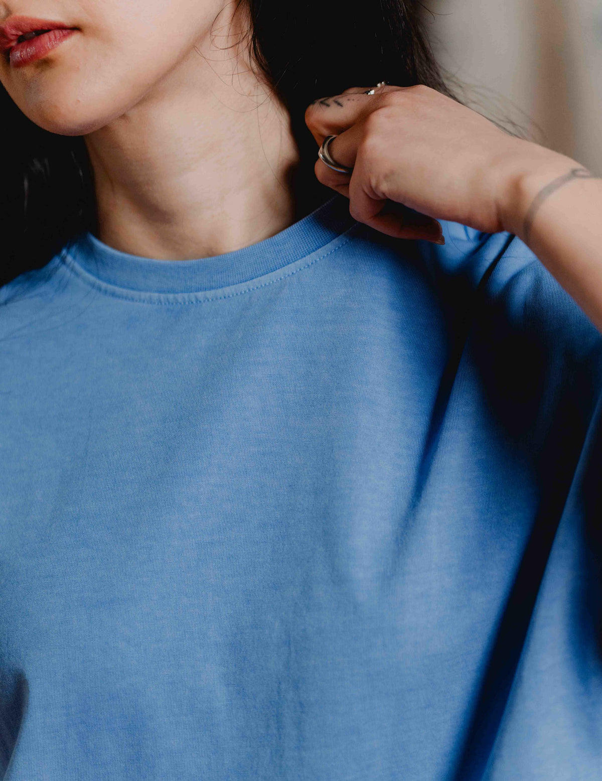 Oversized Tee - Vintage Heavyweight Washed Light Blue