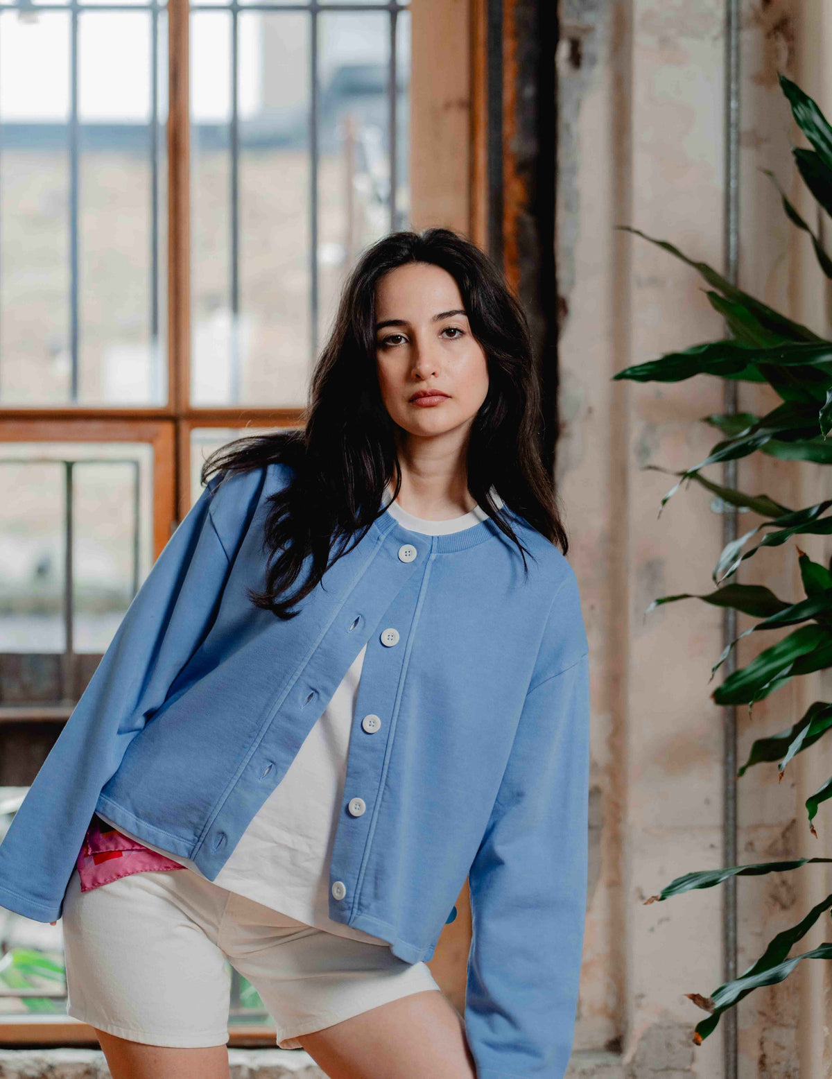 Button Up Crew - Washed Blue