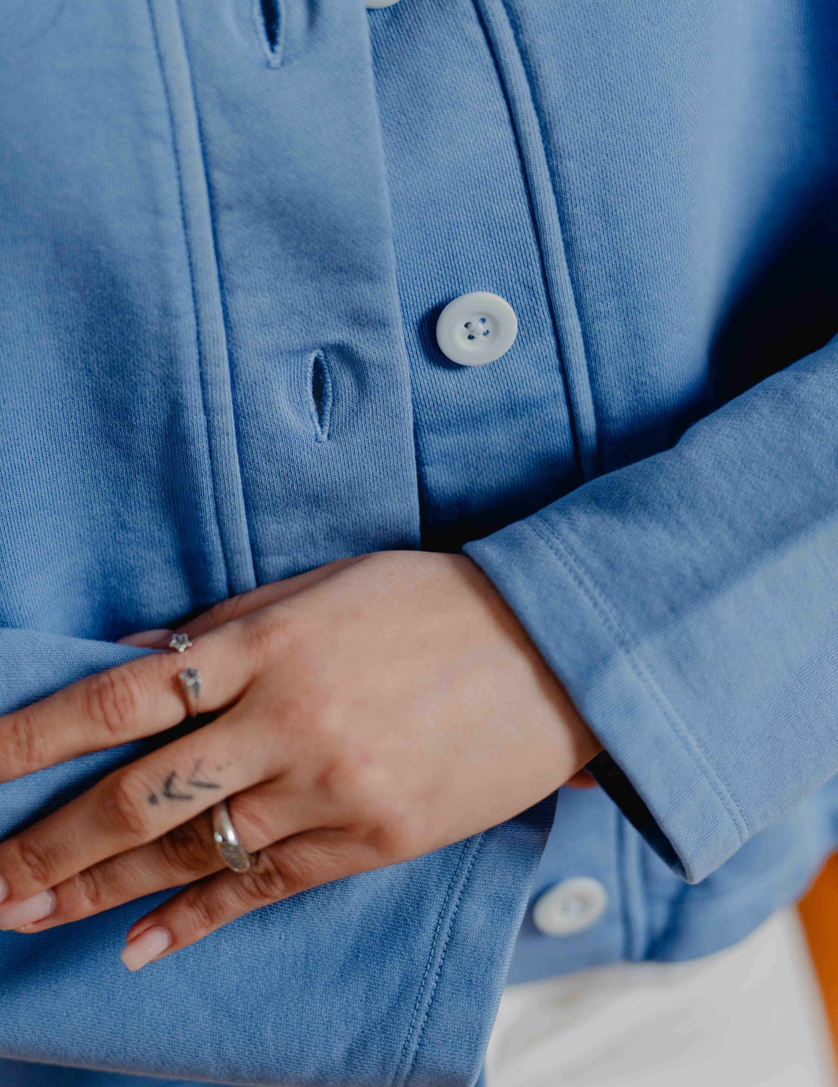 Button Up Crew - Washed Blue