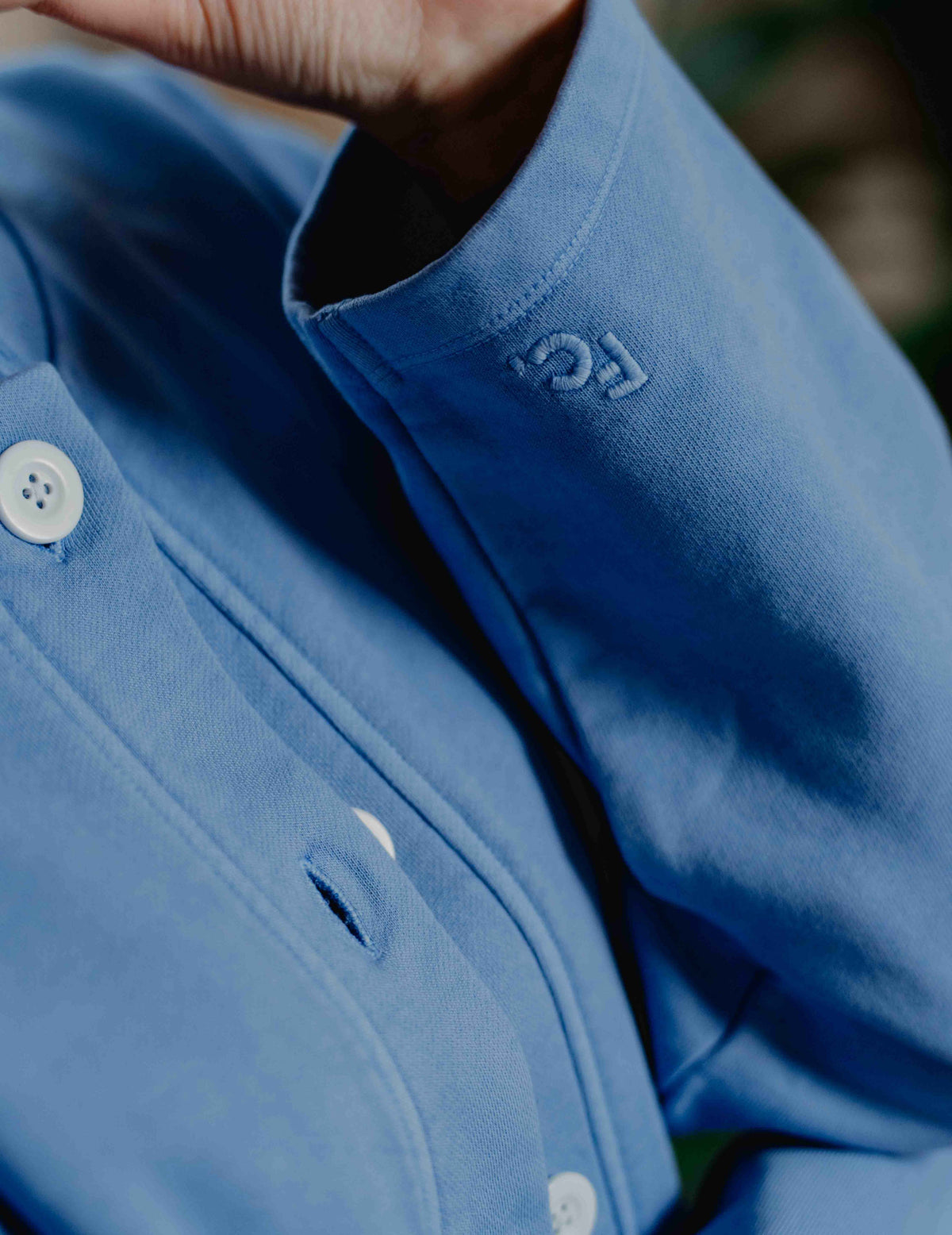 Button Up Crew - Washed Blue