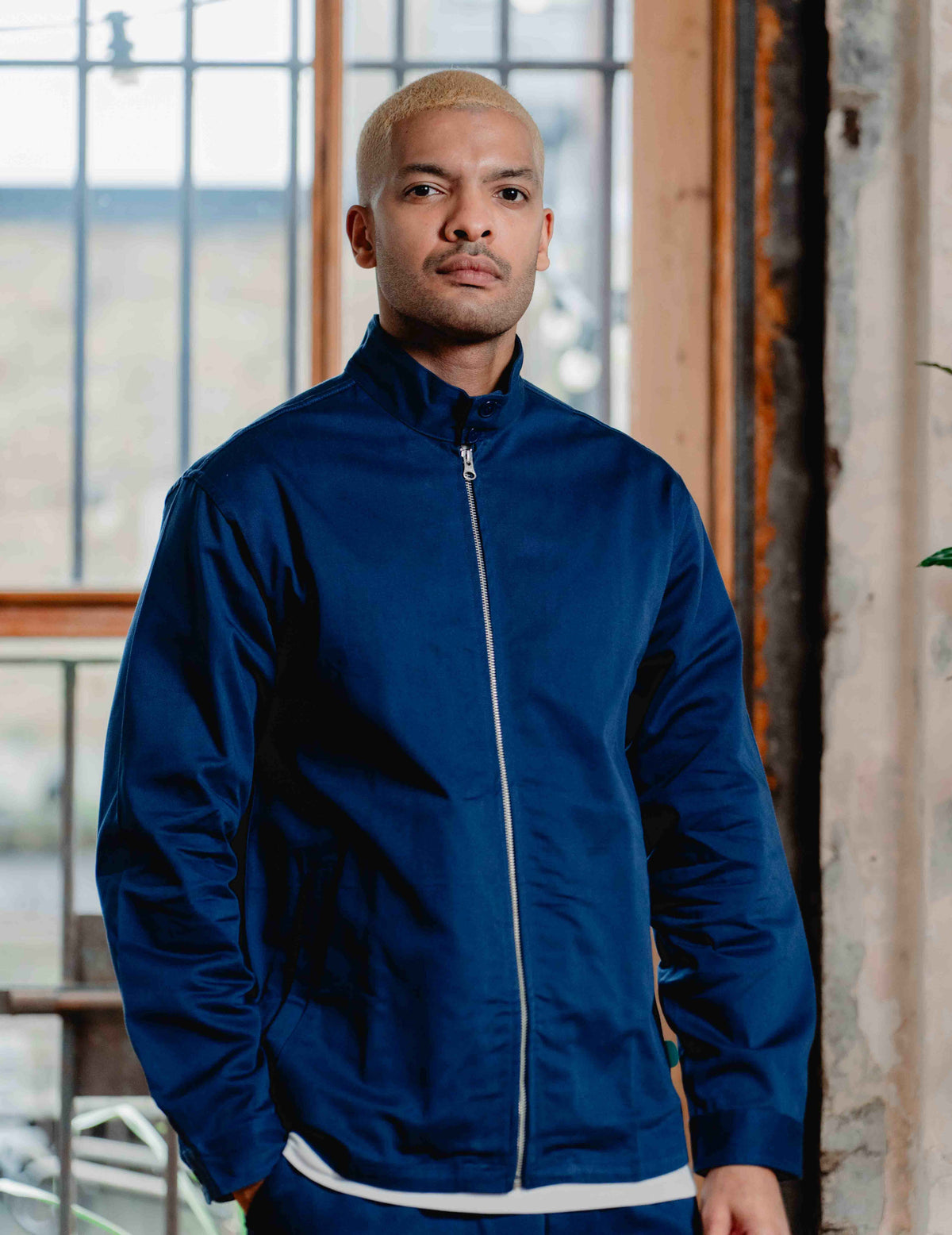 Herringbone Jacket - Navy