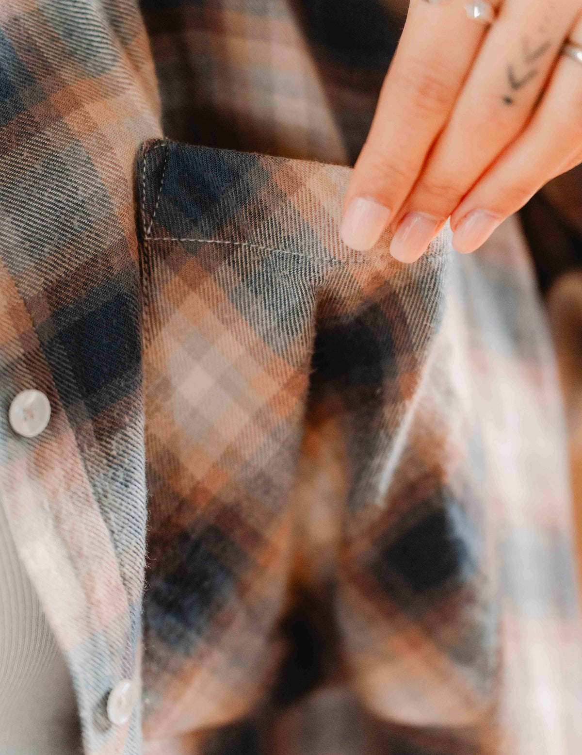 Womens Flannel Check Shirt - Brown