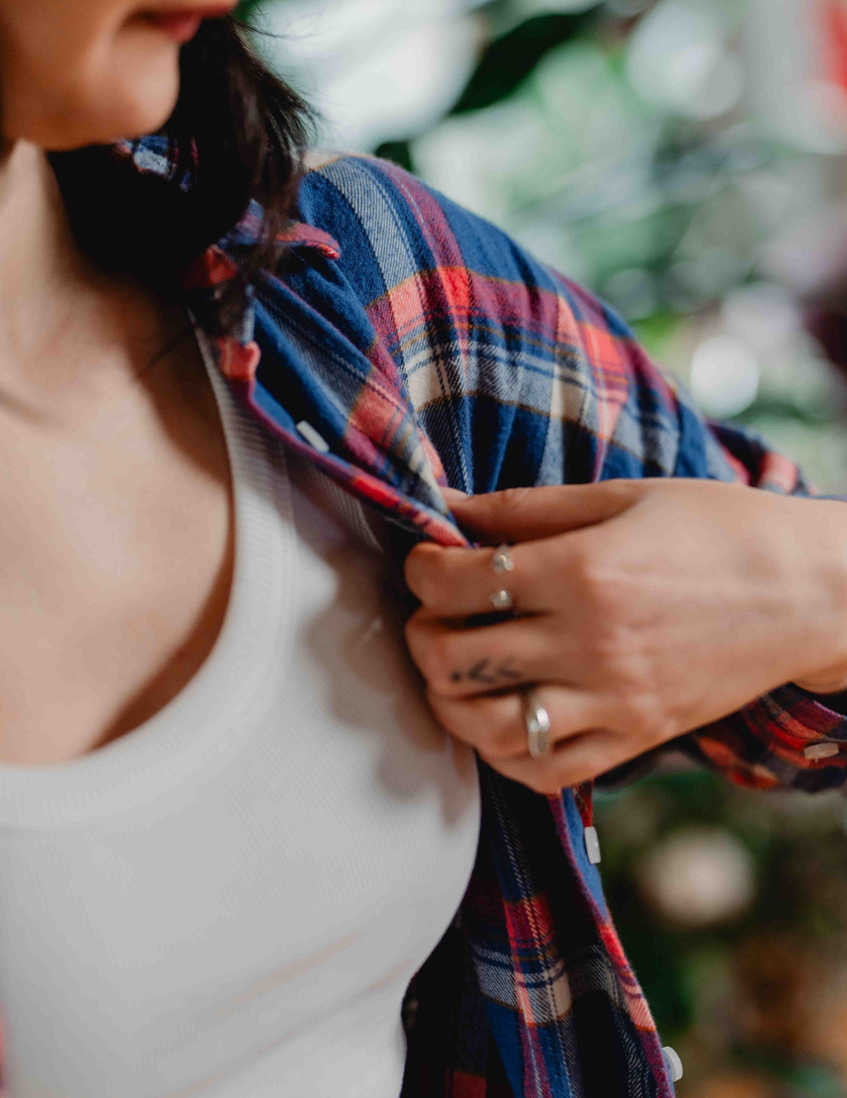 Womens Flannel Check Shirt - Blue