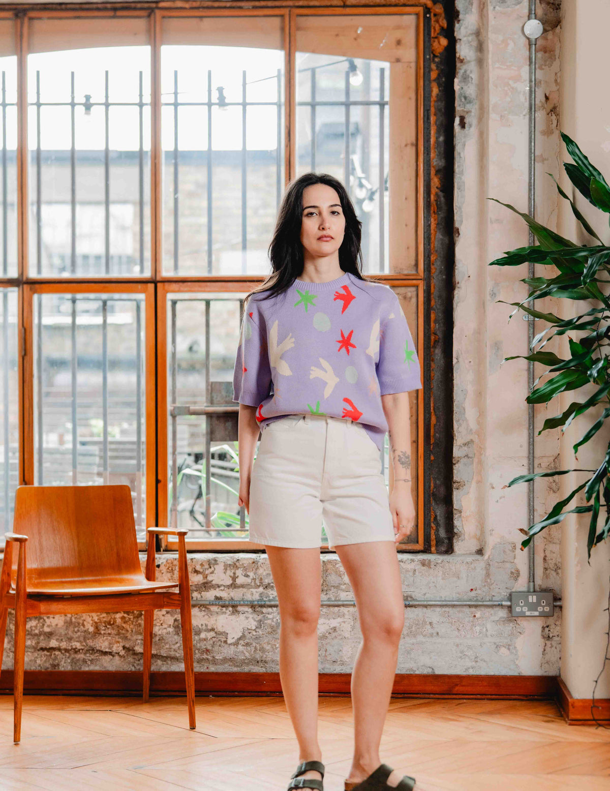 Fresh Summer Knit Tee - Bird