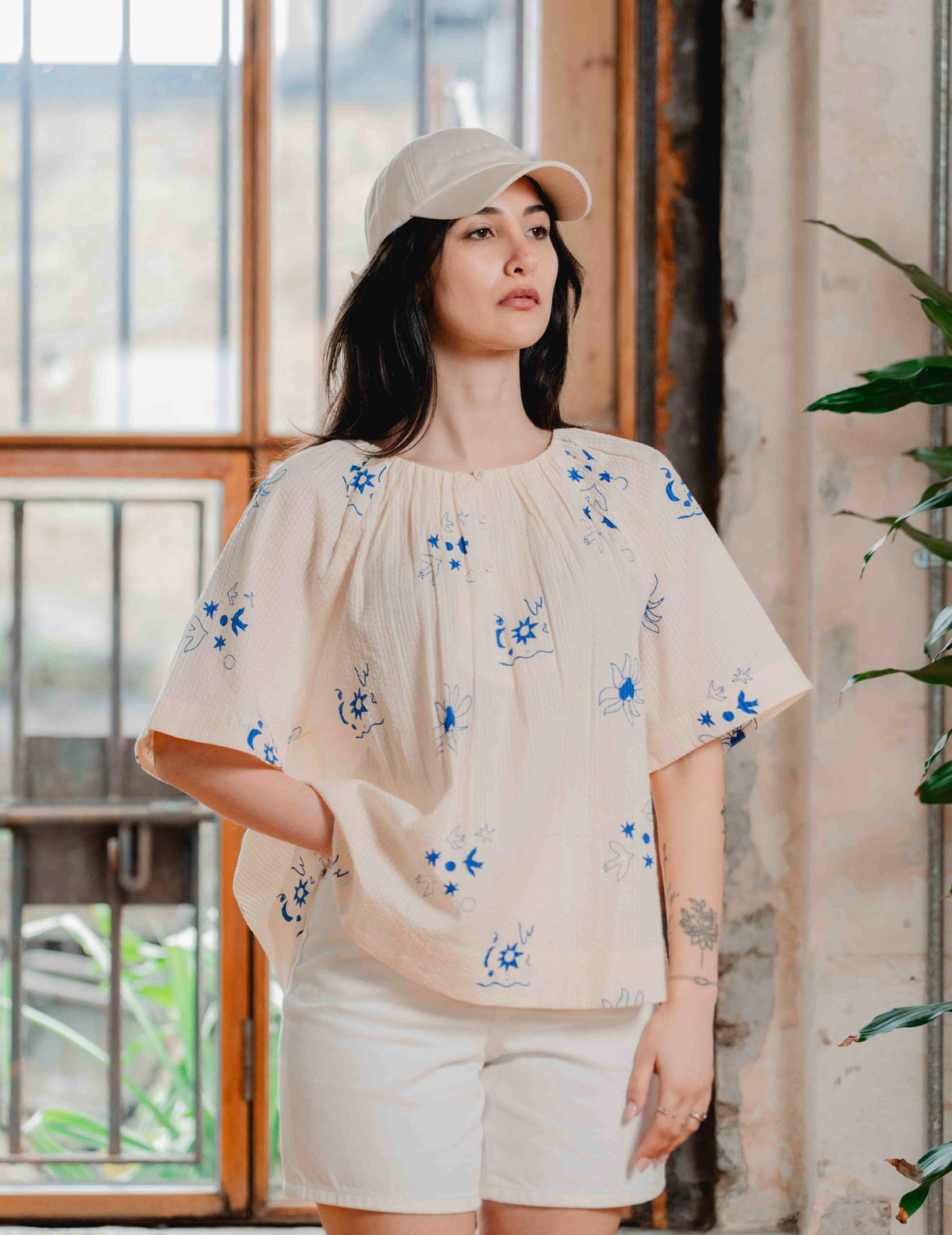 Seersucker Poppy Blouse - Jasmine
