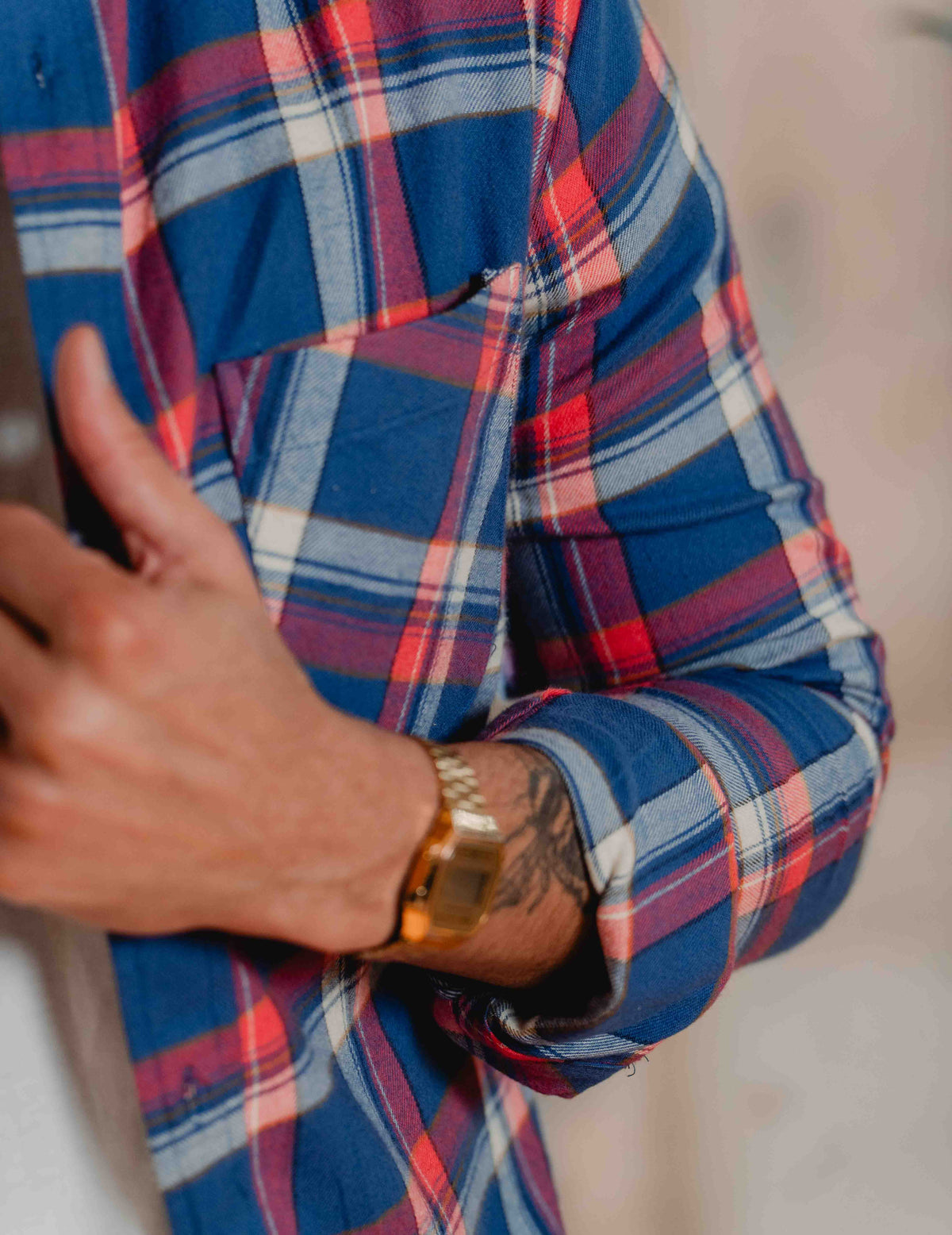 FC Flannel Check Shirt - Navy