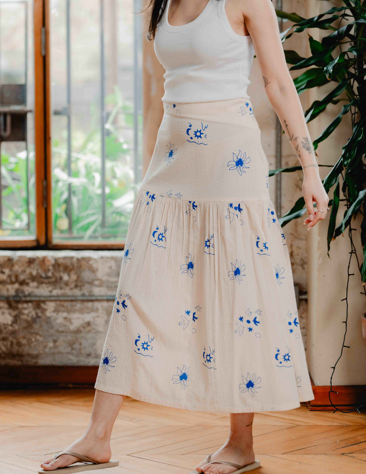 Indi Seersucker Skirt - Jasmine