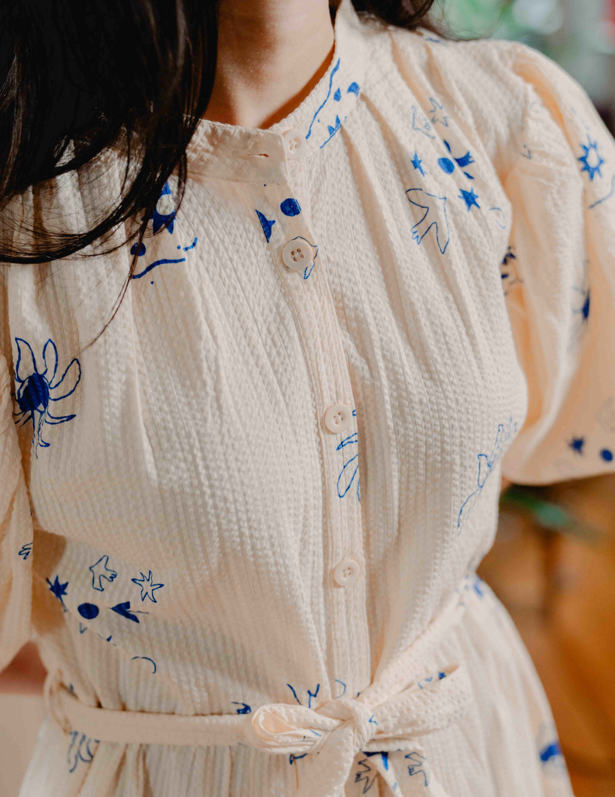 Indi Seersucker Short Dress - Jasmine
