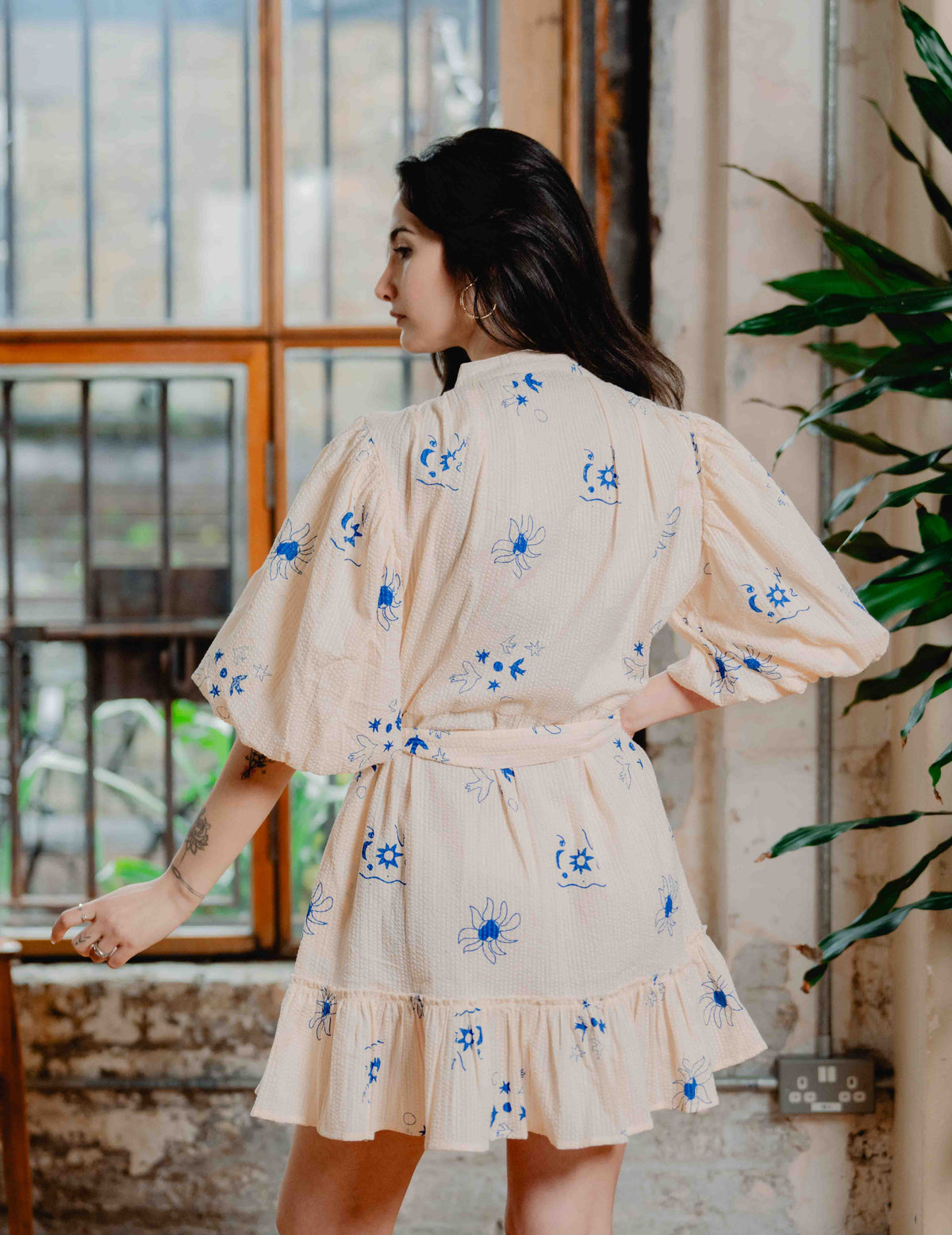 Indi Seersucker Short Dress - Jasmine