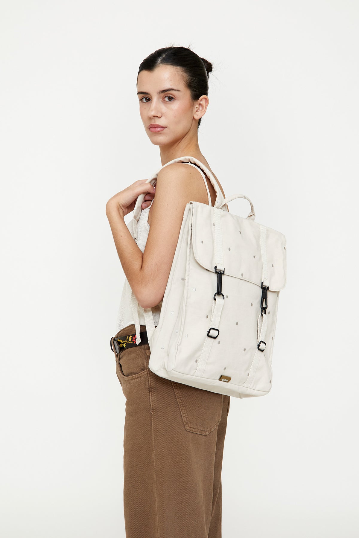 HANDY BACKPACK ECRU DOTS